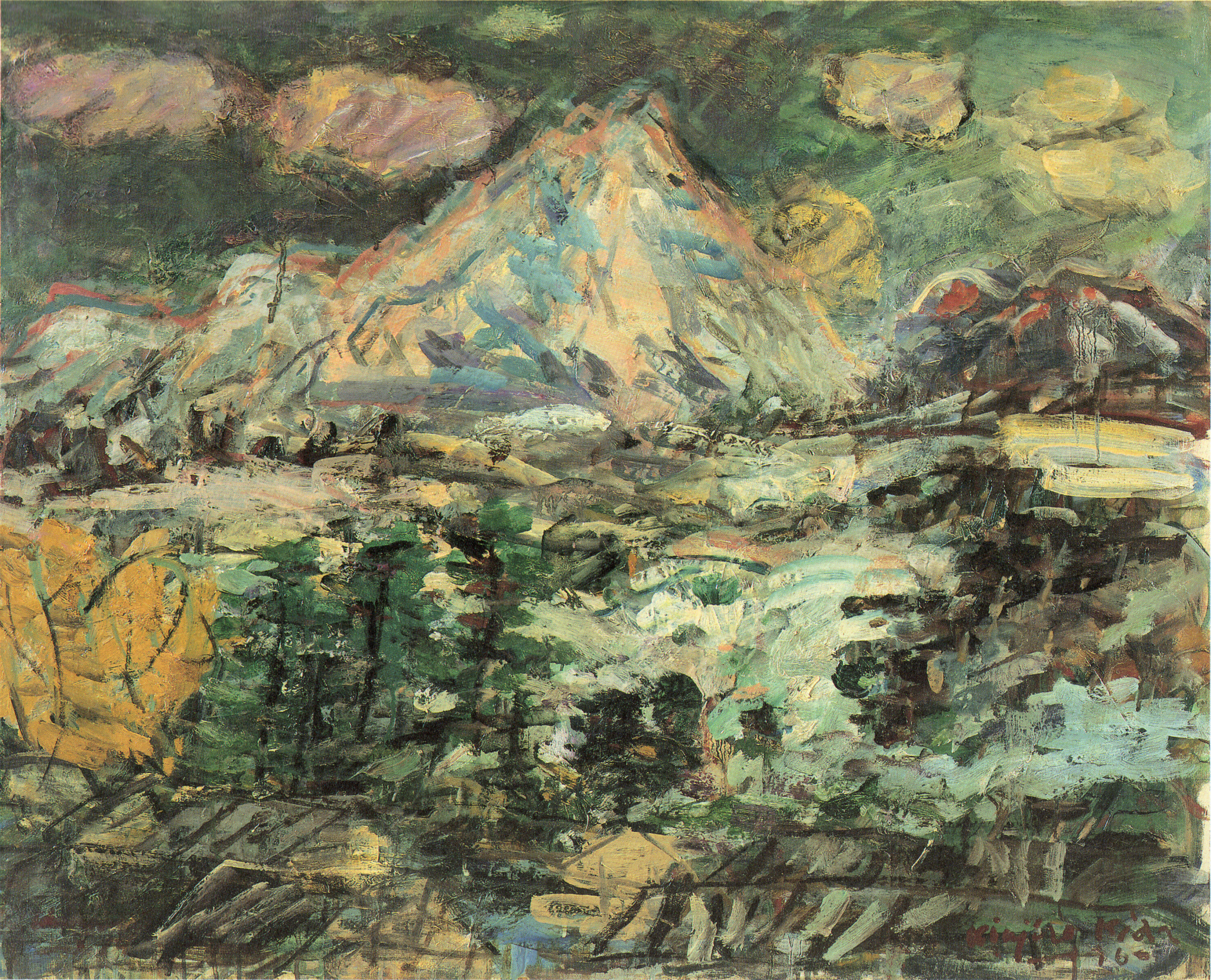 1960年北海道二世古安努比利山殘雪景色