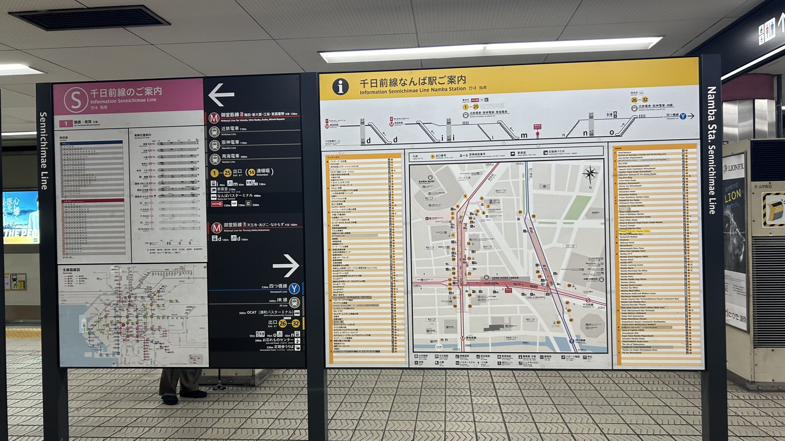 大阪地鐵難波站導覽看板