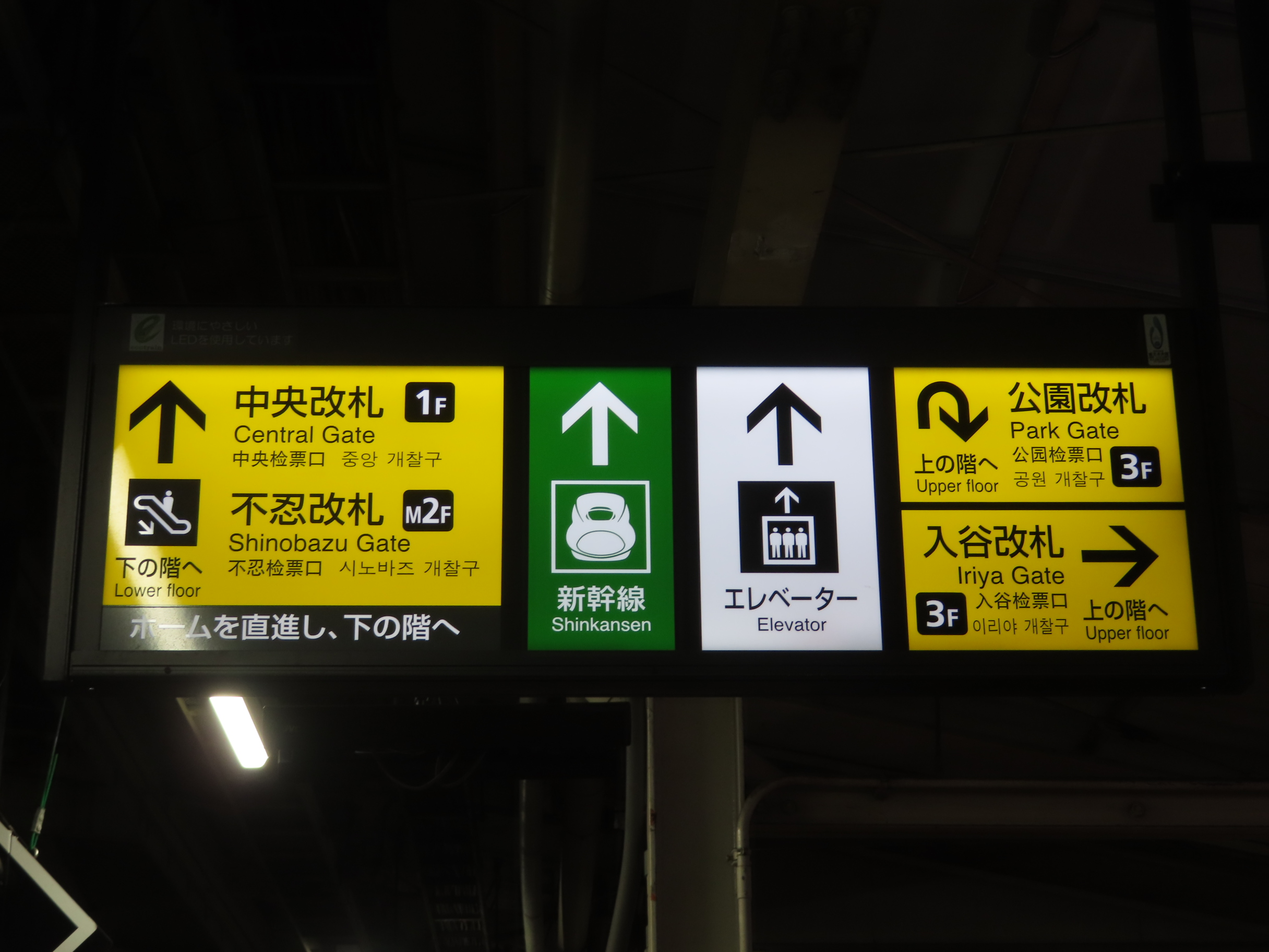 上野站出口及新幹線標誌