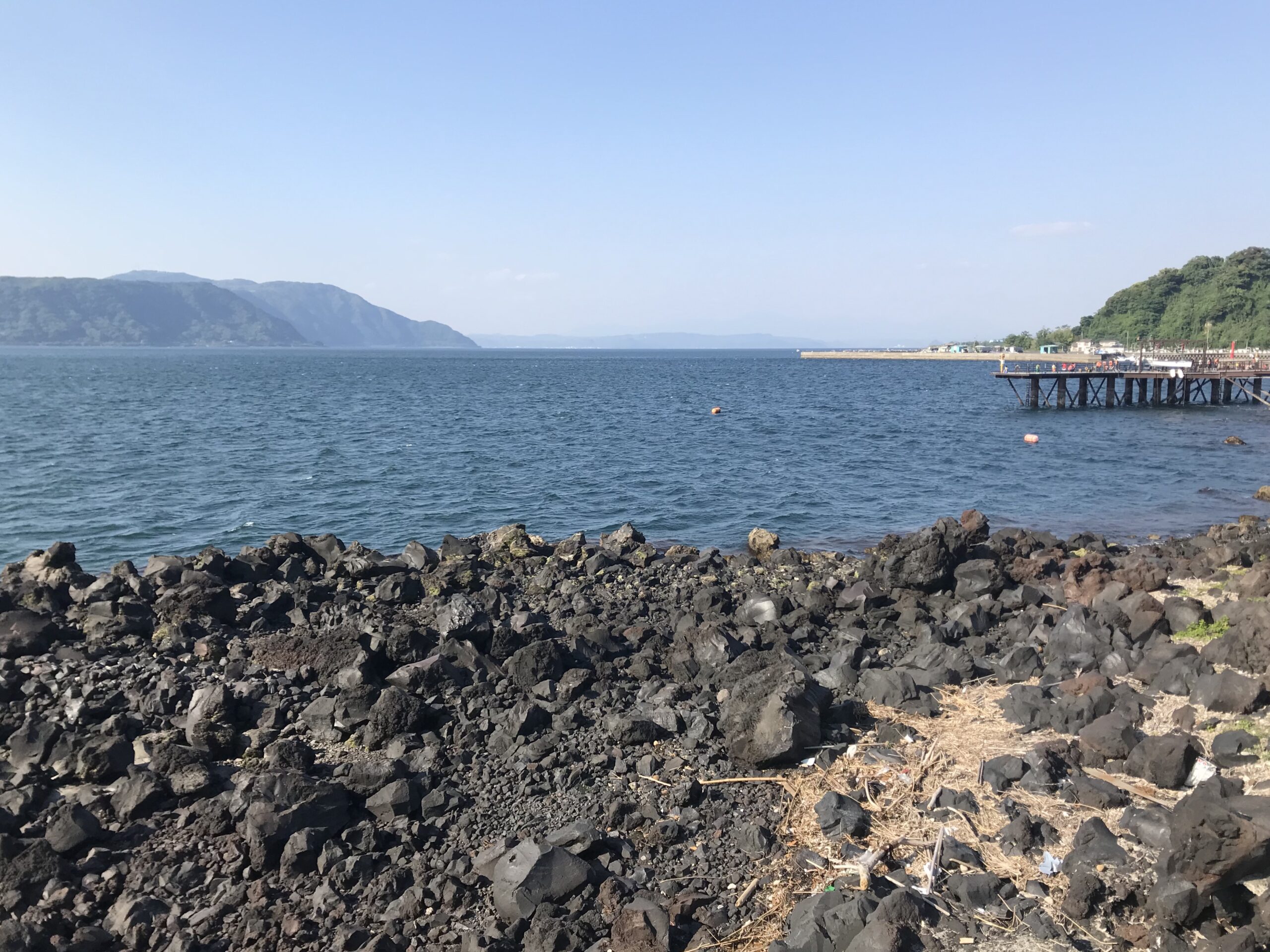 從櫻島熔岩海灘公園眺望鹿兒島灣