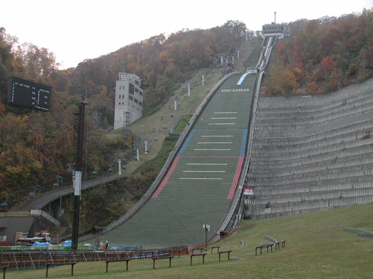 大倉山滑雪跳台。夏季風格