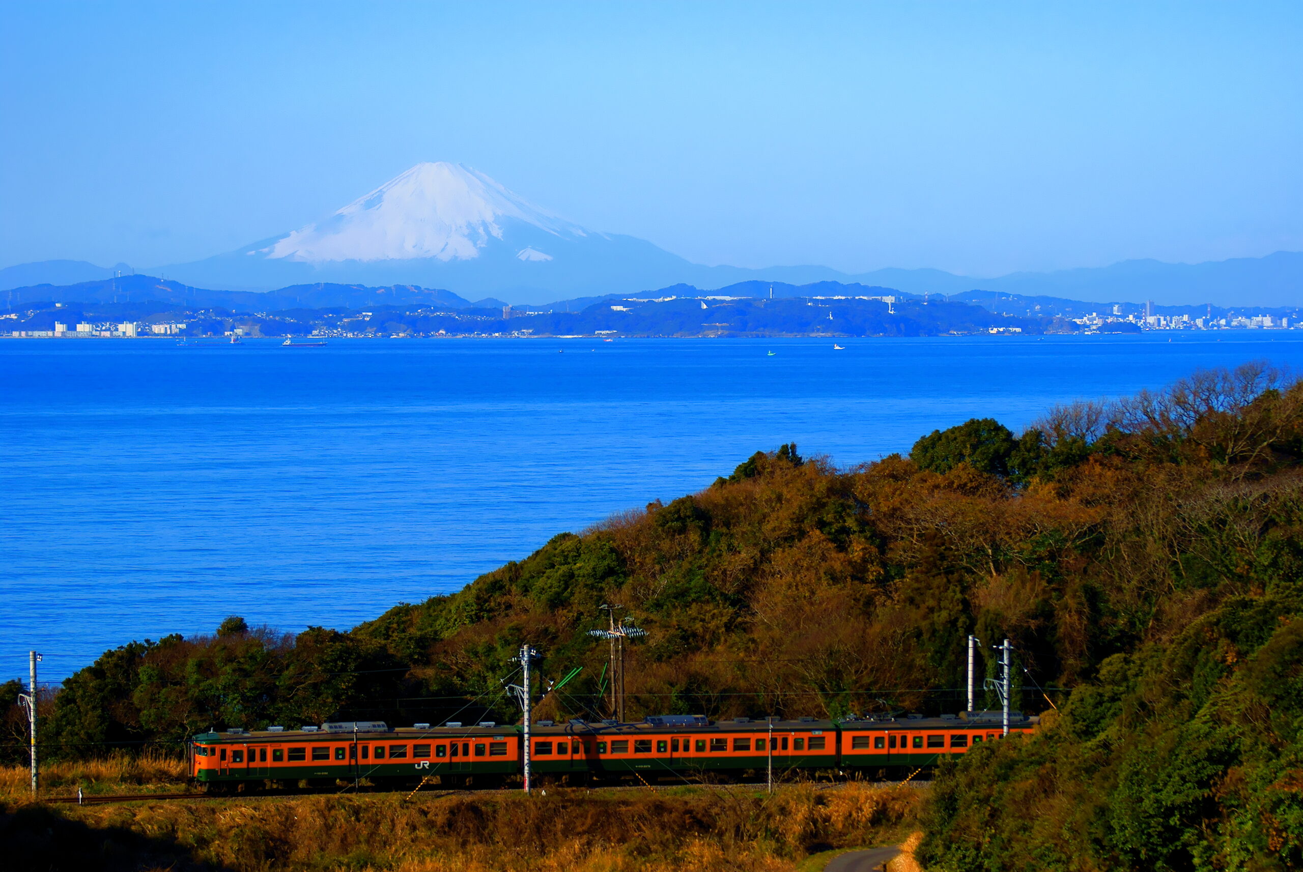 從浦賀水道眺望富士山