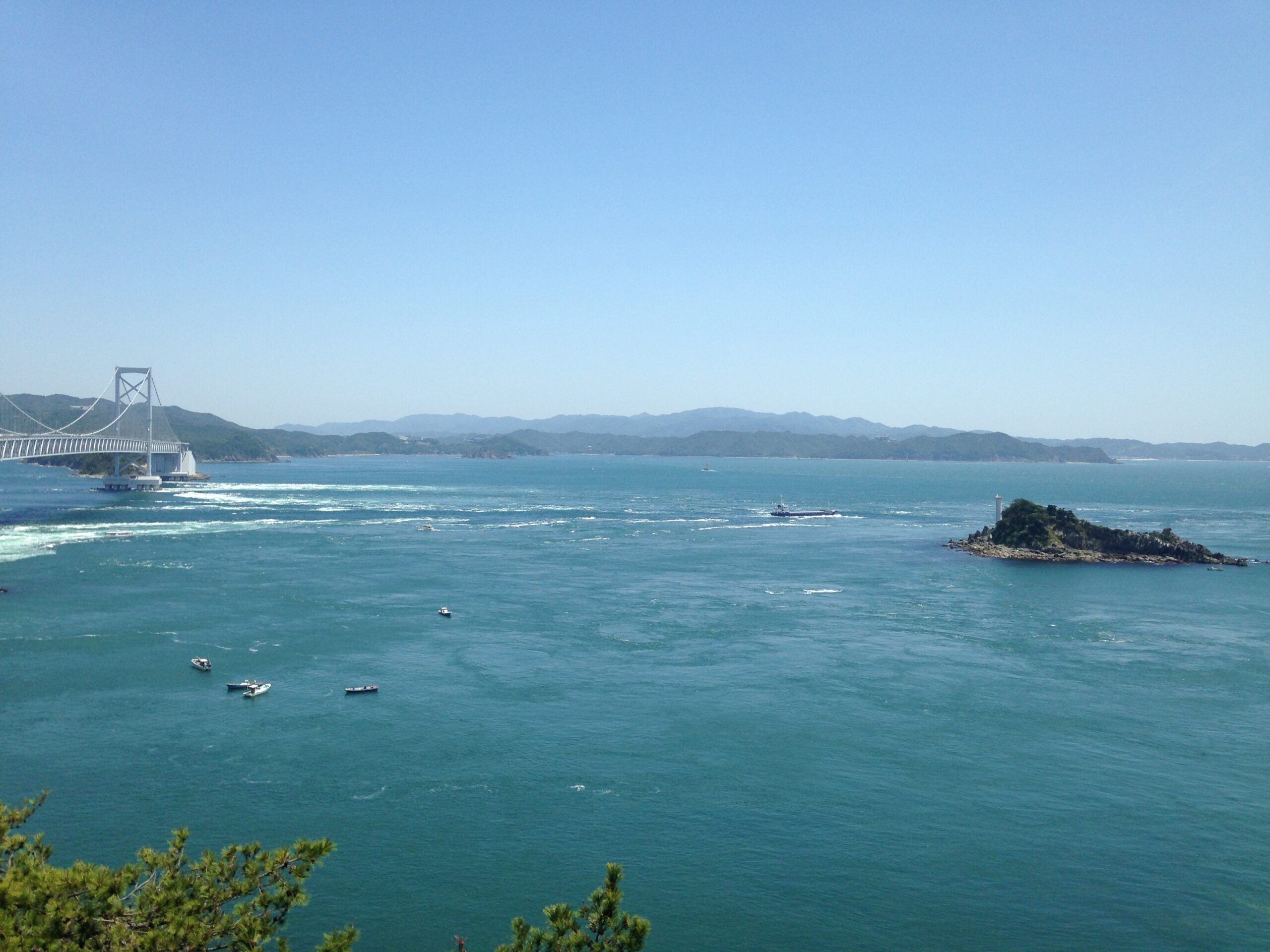 Onarutokyo Bridge and Tobishima Island from Ochaen Observation Deck in Naruto Park
