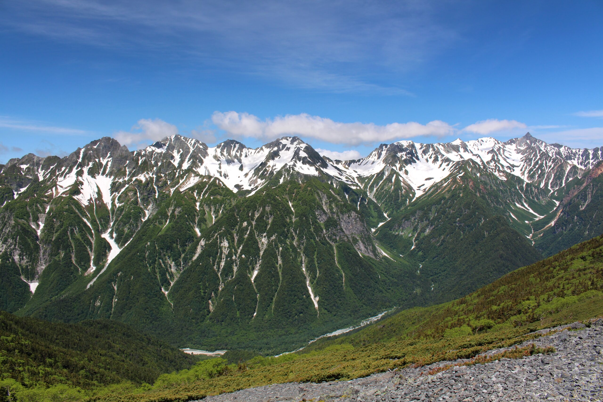 穗高岳與槍岳，從蝶岳遠眺