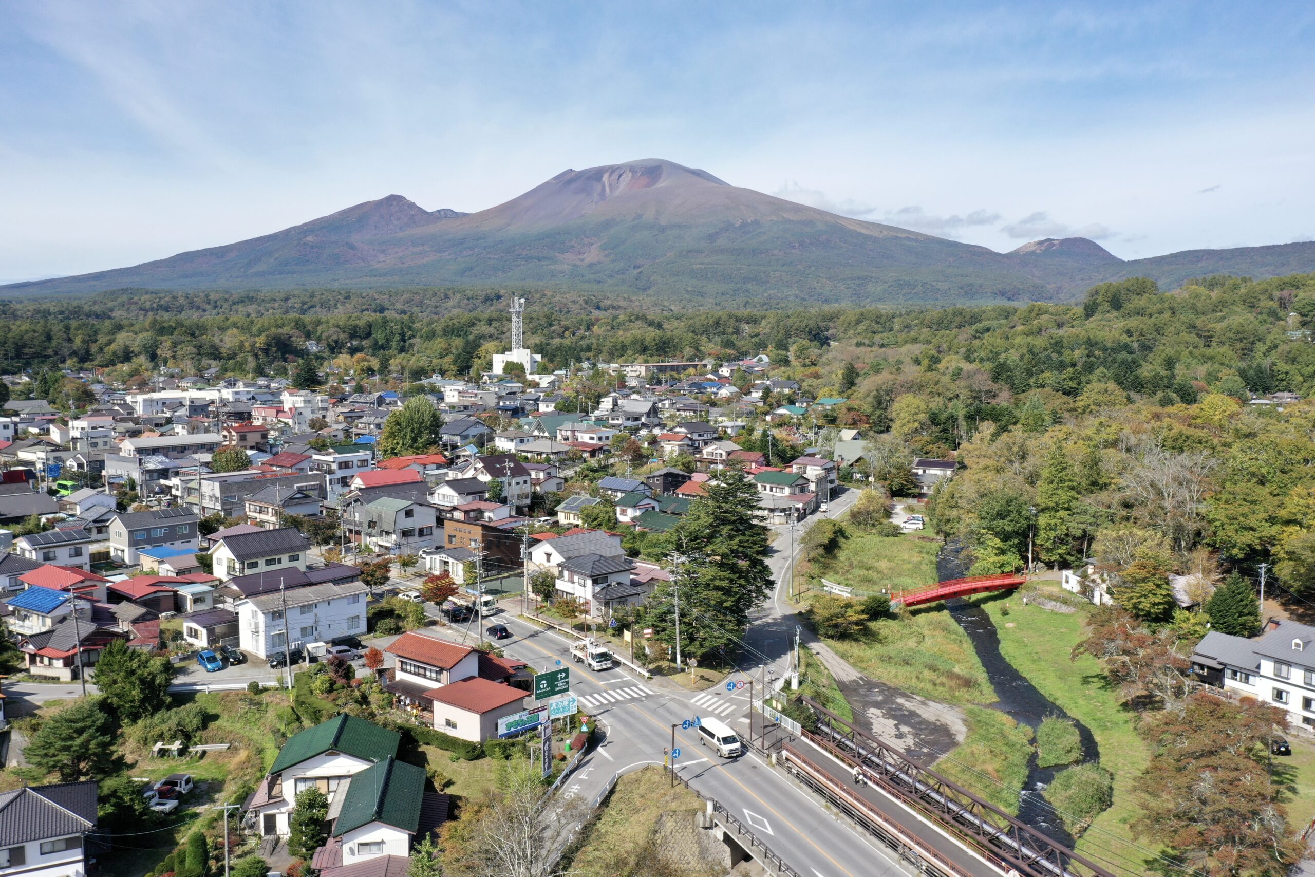 輕井澤遠眺淺間山全景