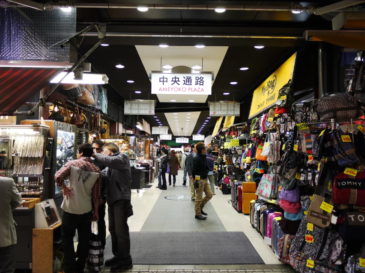 阿美橫町交通地圖示意（上野站至御徒町站）