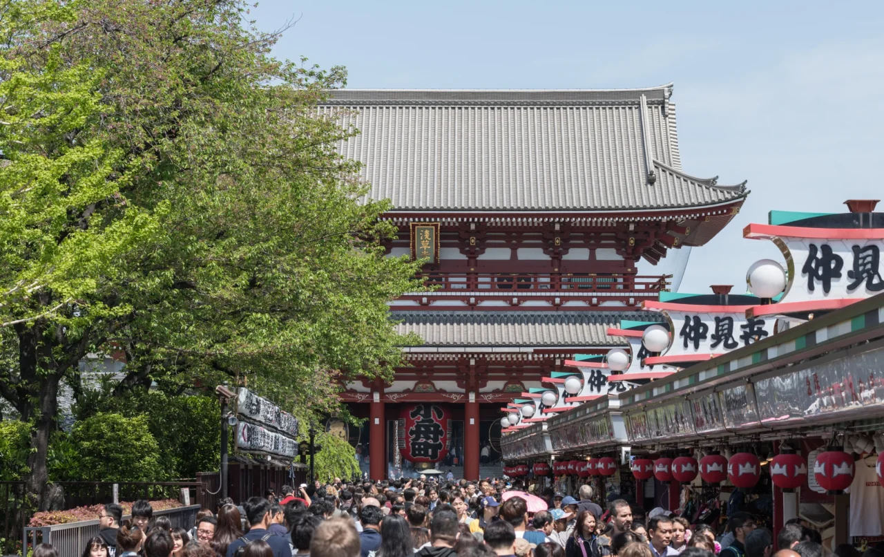 雷門到本堂動線示意圖