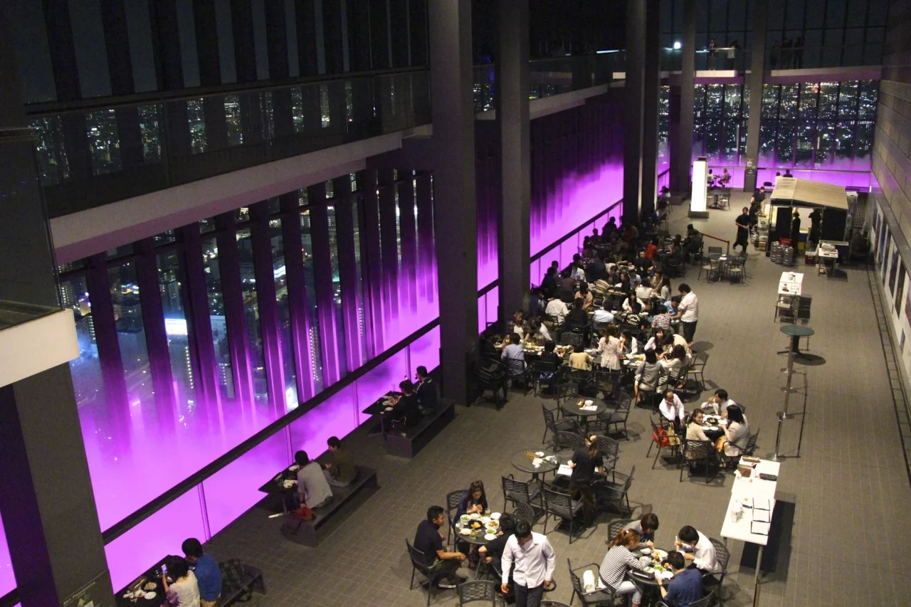 Midland Square展望臺46樓露天迴廊夜景,距車站步行5分鐘可達的名古屋最高景觀臺。