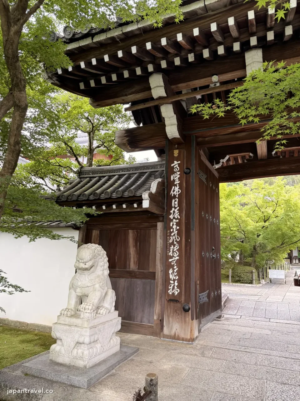 永觀堂門口的石獅