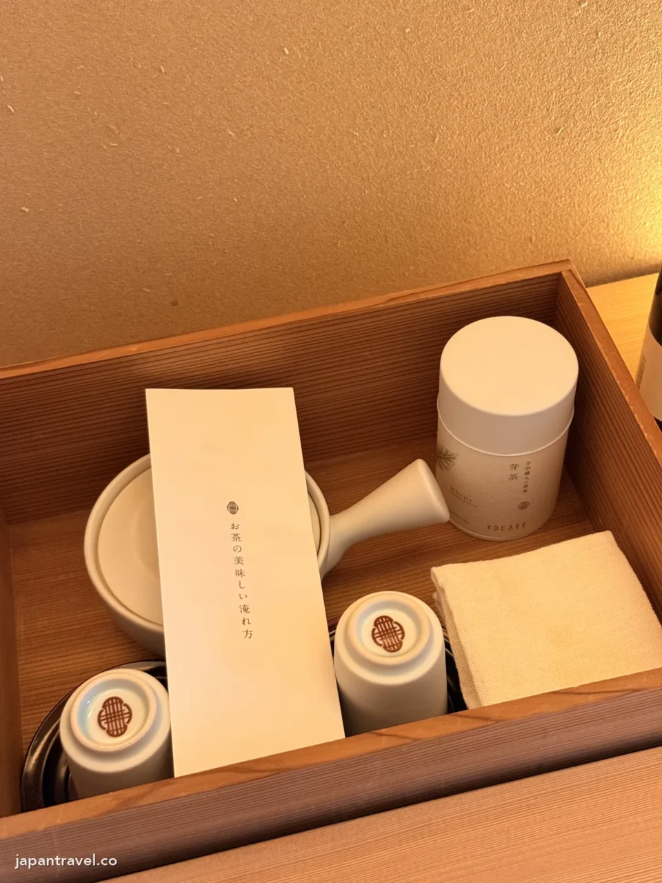 ふふ京都客房的茶具與茶葉